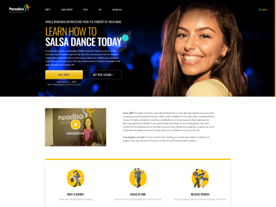 Сайт академии танца Paradiso Salsa Academy