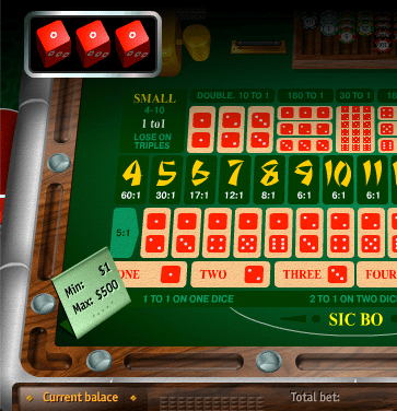Sic bo, a casino game